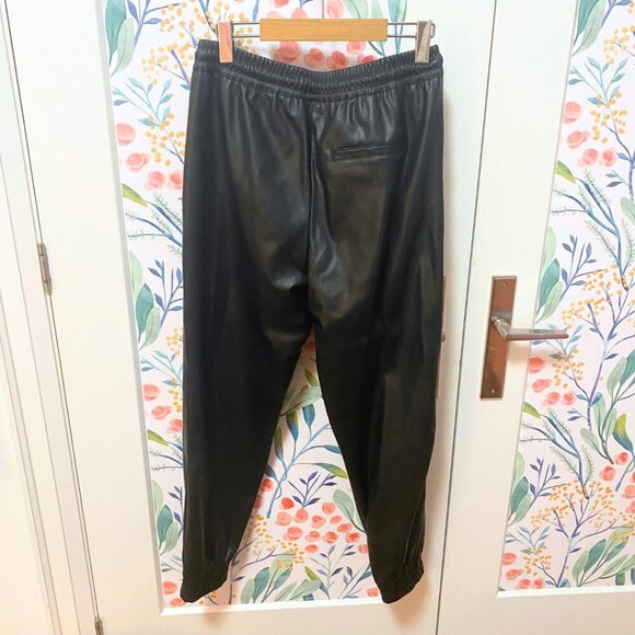 ZARA Faux Leather Jogger Pants - Black | Size M - Picture 4 of 9